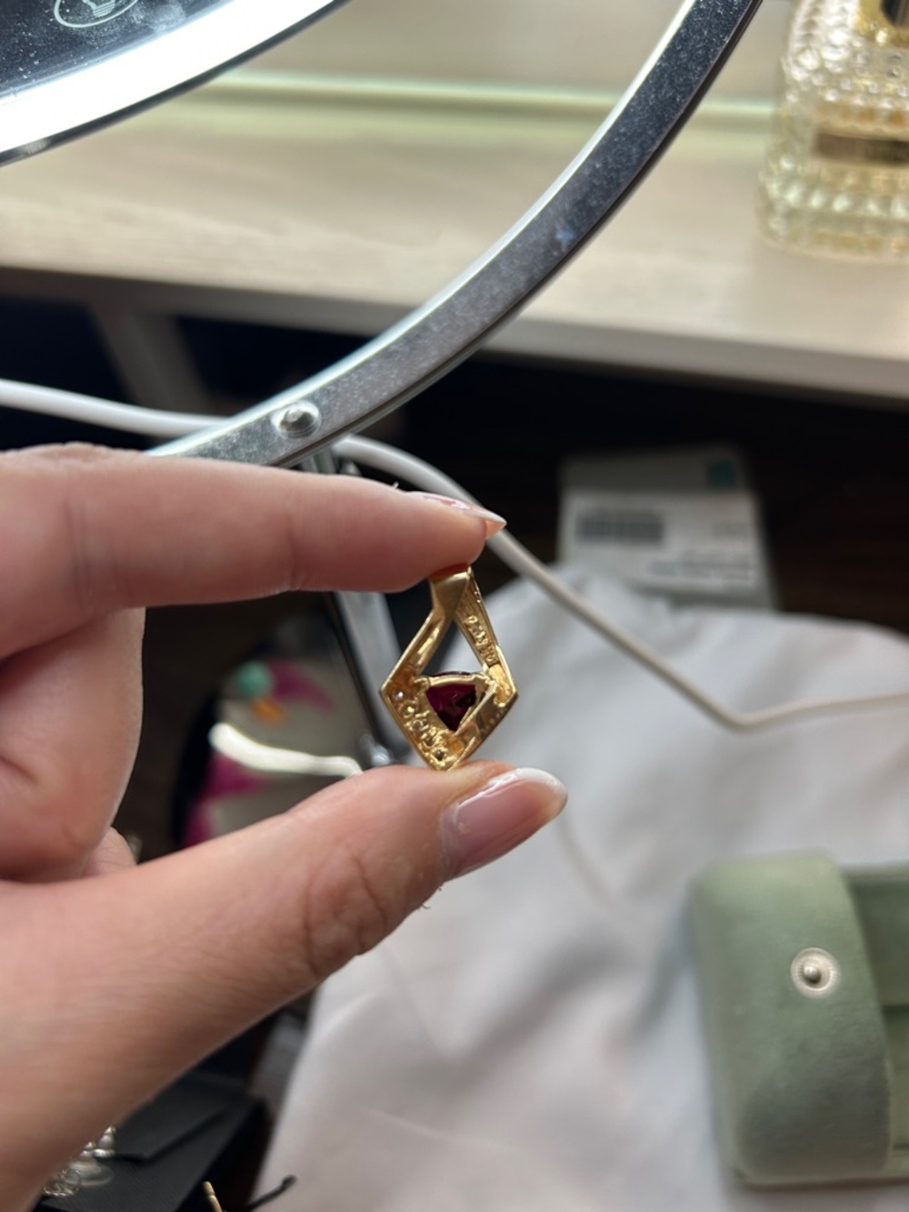 14k solid gold ruby pendant - Picture 5 of 6
